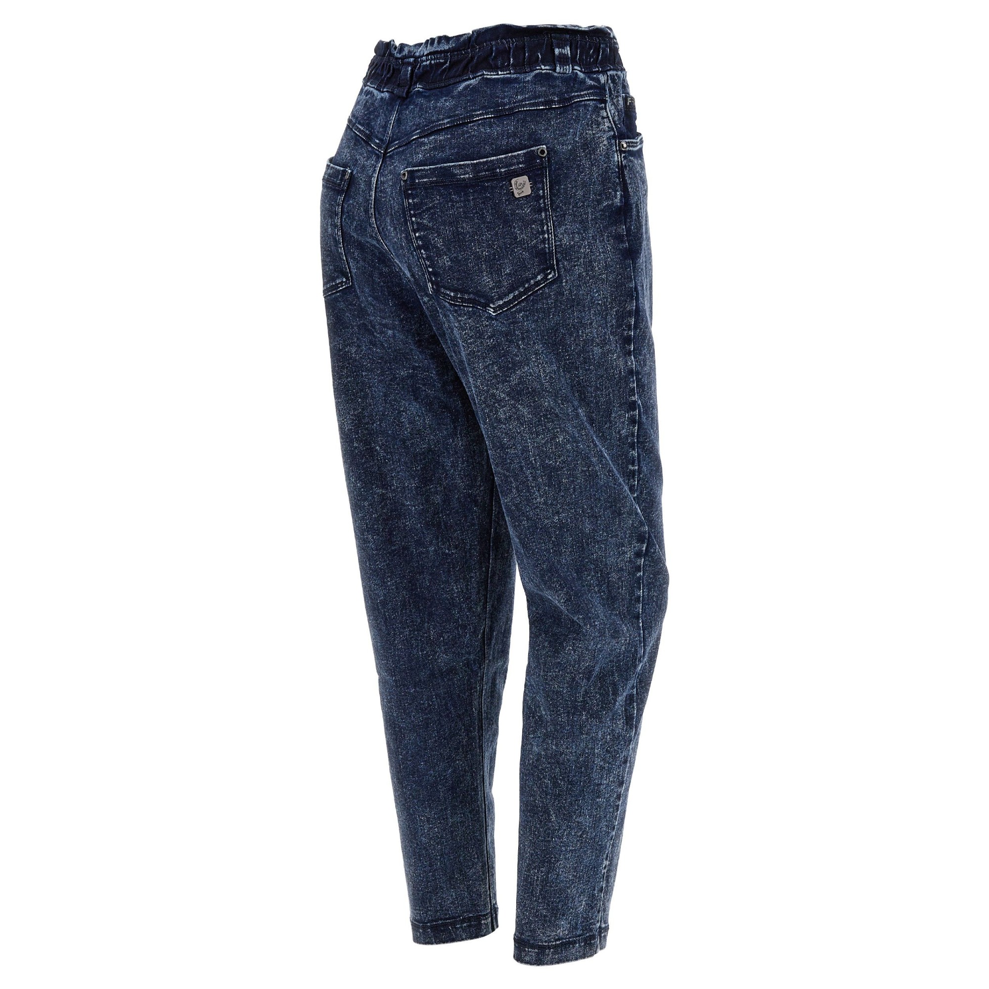 Freddy Fit Jeans - 7/8 Super High Waist Regular - Paperbag Waist - Bleached Denim – Blue Seam - J82B Freddy Fit Jeans - 7/8 Super High Waist Regular - Paperbag Waist - Bleached Denim – Blue Seam - J82B