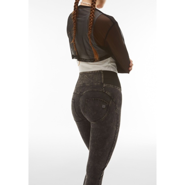 Freddy WR.UP® Damen Push-Up Hose - High Waist Super Skinny - elastischer Taillenbund - Schwarz - N0