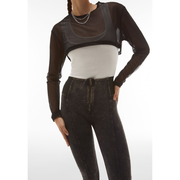 Freddy WR.UP® Damen Push-Up Hose - High Waist Super Skinny - elastischer Taillenbund - Schwarz - N0