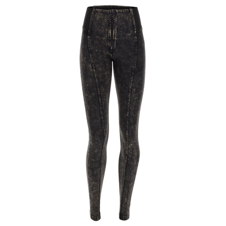 Freddy WR.UP® Damen Push-Up Hose - High Waist Super Skinny - elastischer Taillenbund - Schwarz - N0