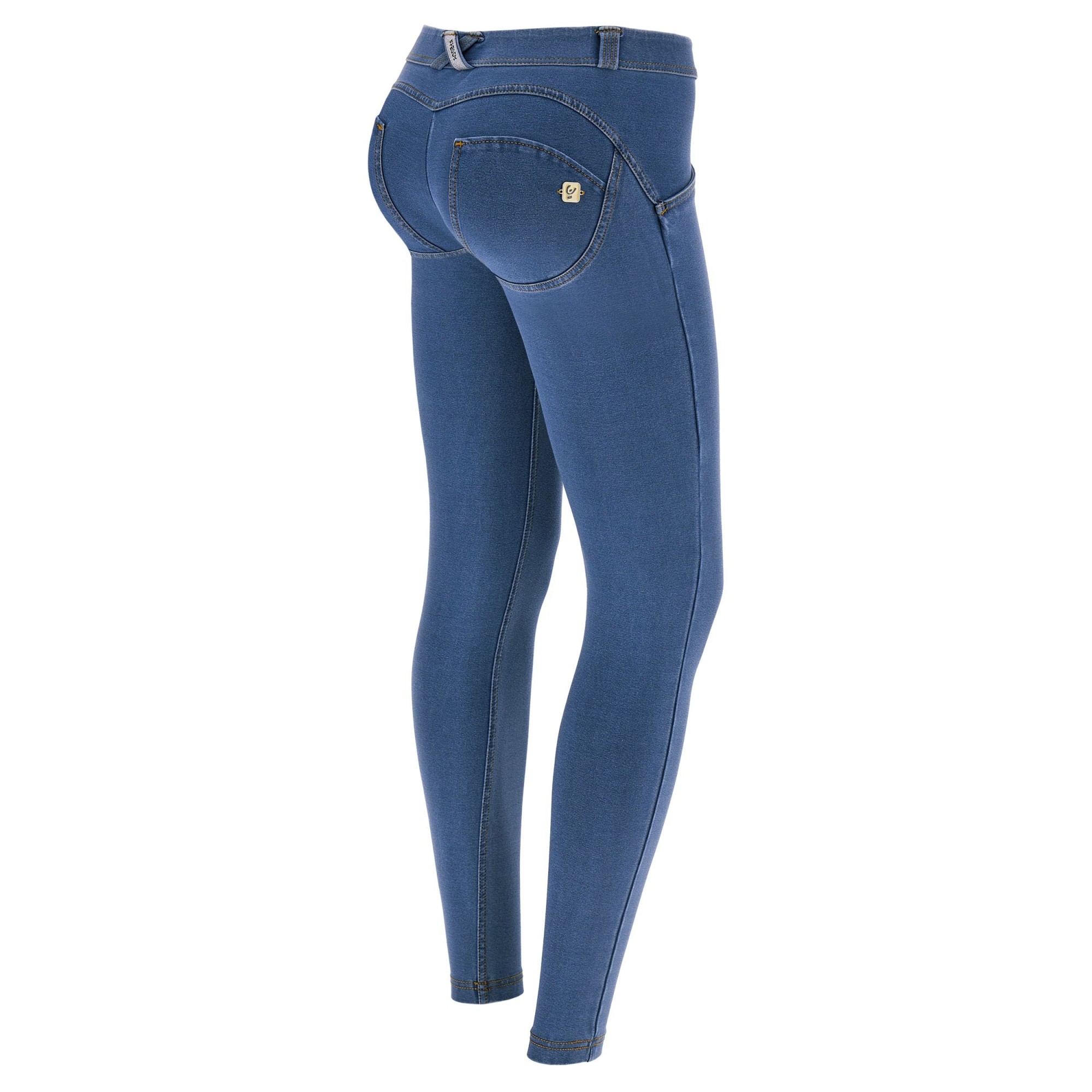 Freddy WR.UP® Damen Push-Up Jeans - Low Waist Super Skinny - Hellblau - Gelbe Nähte - J4Y Freddy WR.UP® Damen Push-Up Jeans - Low Waist Super Skinny - Hellblau - Gelbe Nähte - J4Y