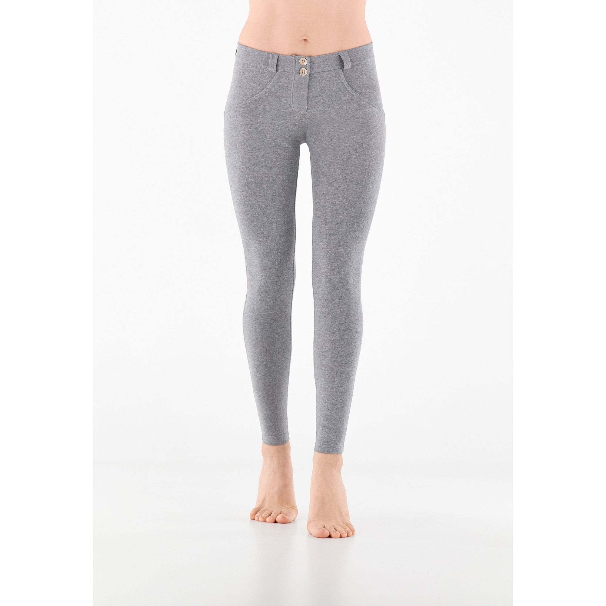 WR.UP® Damen Push-Up Hose - Regular Waist Super Skinny - Grau meliert WR.UP® Damen Push-Up Hose - Regular Waist Super Skinny - Grau meliert