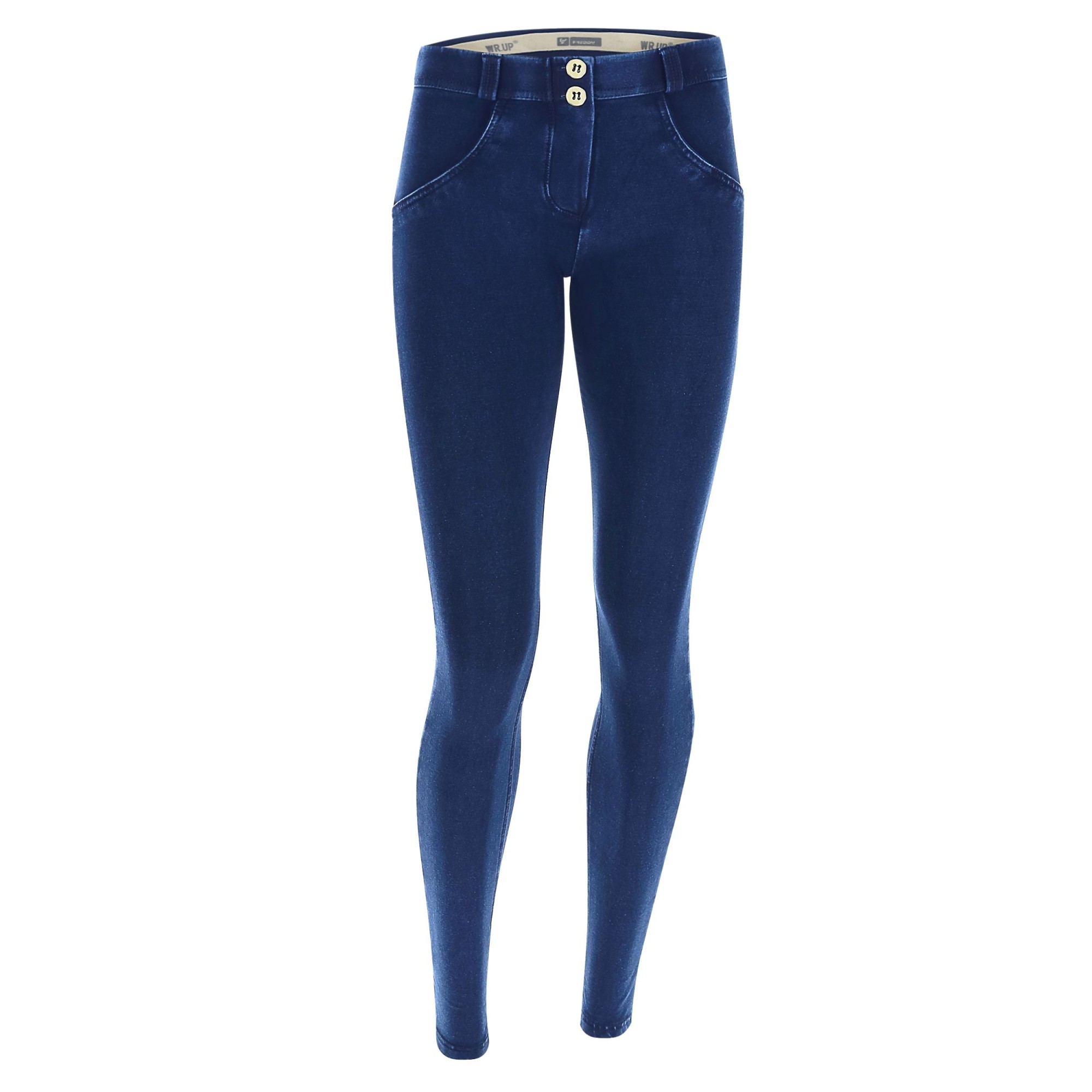Freddy WR.UP® Damen Push-Up Jeans - Regular Waist Super Skinny - Indigoblau - Blaue Nähte Freddy WR.UP® Damen Push-Up Jeans - Regular Waist Super Skinny - Indigoblau - Blaue Nähte