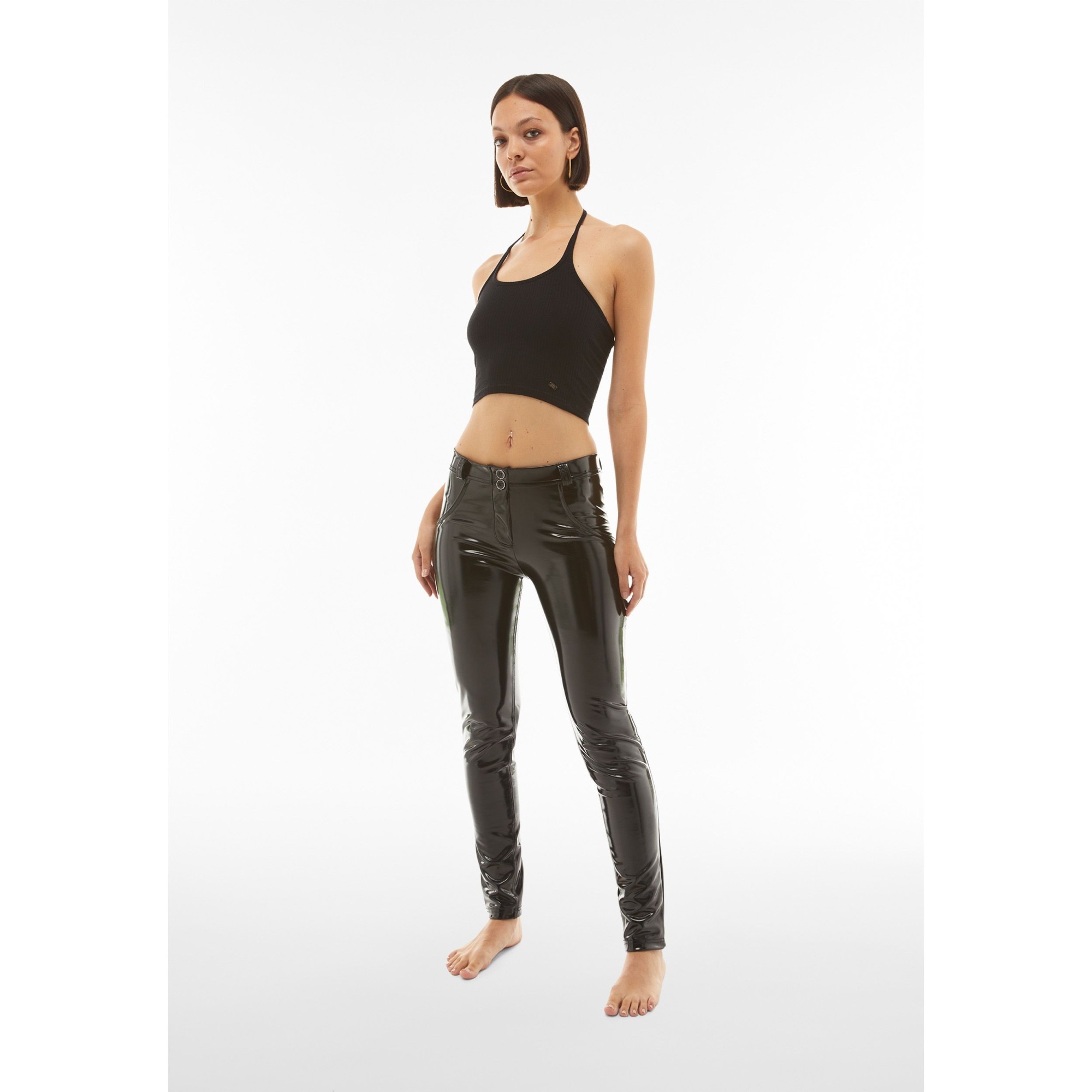 Freddy WR.UP® Pushup Latexhose - Regular Waist Skinny - Schwarz Freddy WR.UP® Pushup Latexhose - Regular Waist Skinny - Schwarz