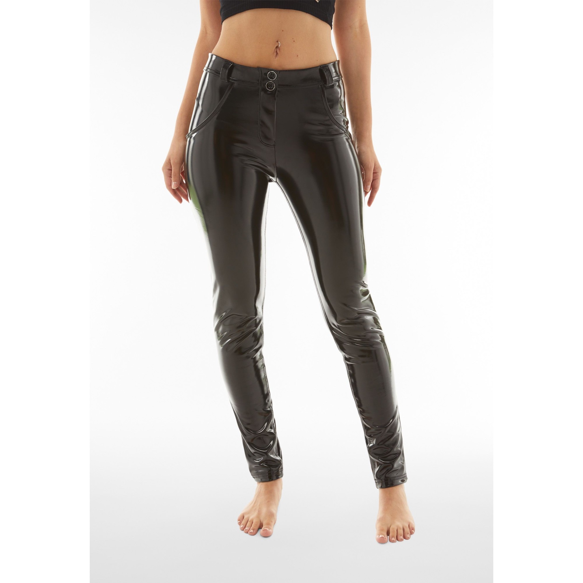 Freddy WR.UP® Pushup Latexhose - Regular Waist Skinny - Schwarz Freddy WR.UP® Pushup Latexhose - Regular Waist Skinny - Schwarz
