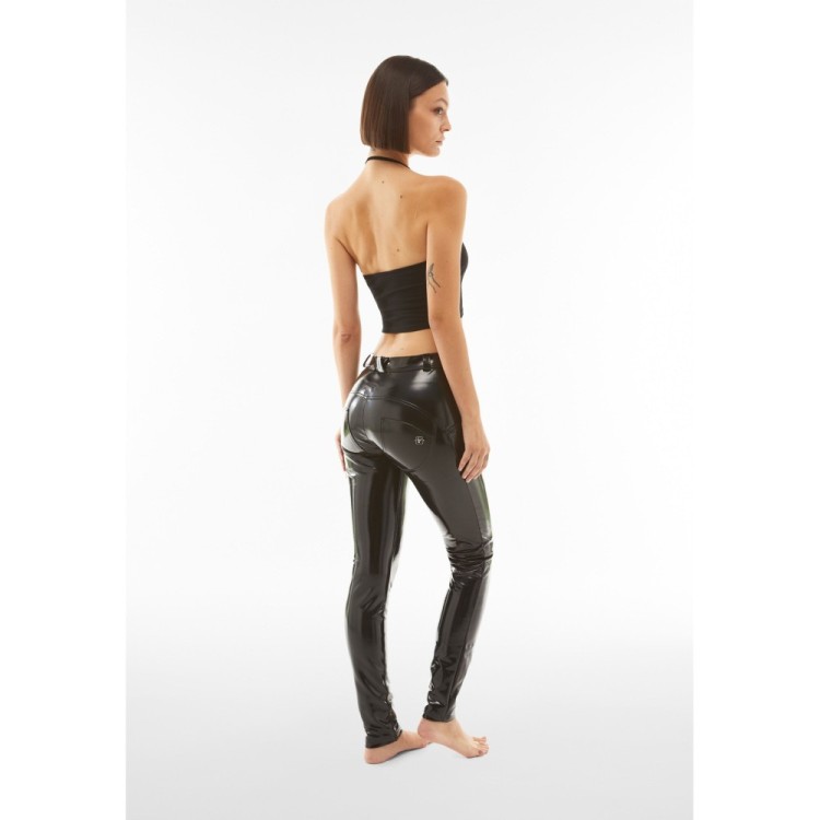 Freddy WR.UP® Pushup Latexhose - Regular Waist Skinny -  Schwarz