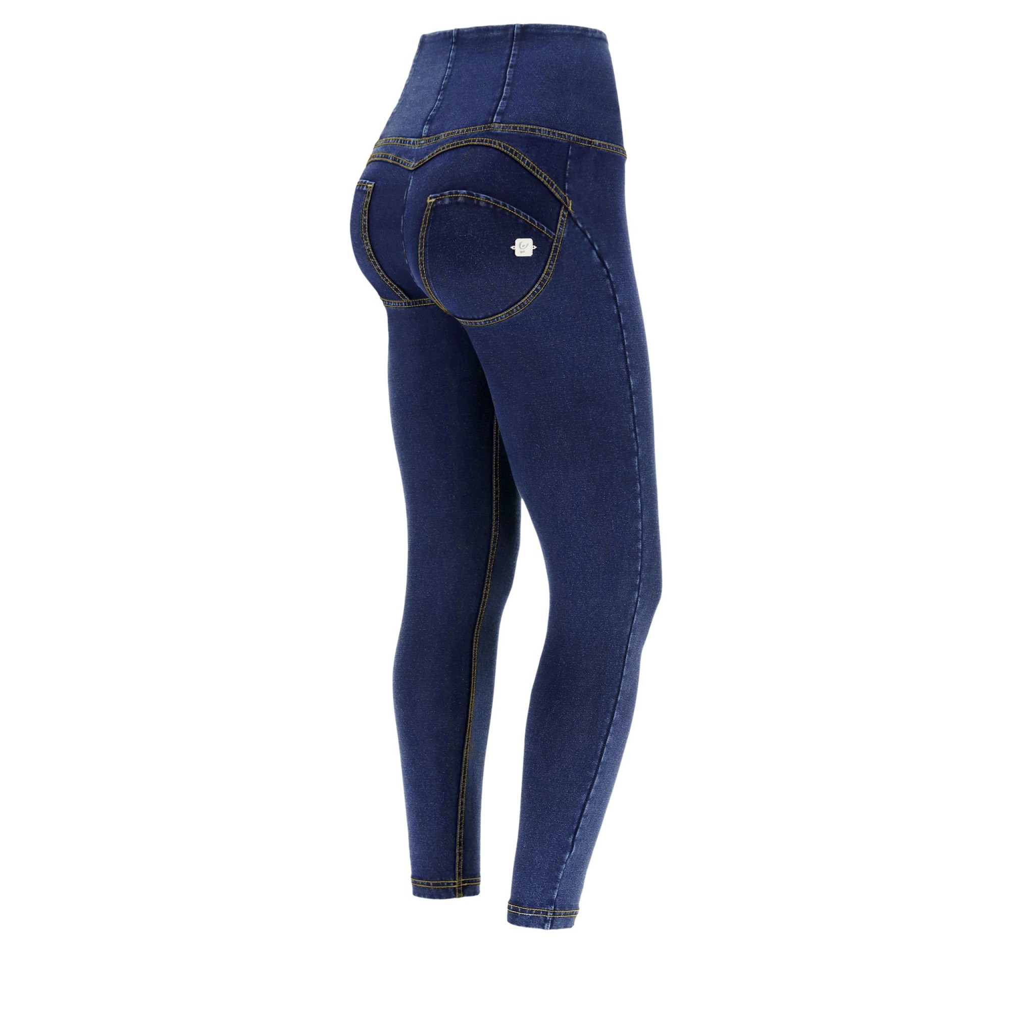 Freddy WR.UP® Damen Push-Up Jeans - 7/8 High Waist Super Skinny - Indigoblau - Gelbe Nähte Freddy WR.UP® Damen Push-Up Jeans - 7/8 High Waist Super Skinny - Indigoblau - Gelbe Nähte