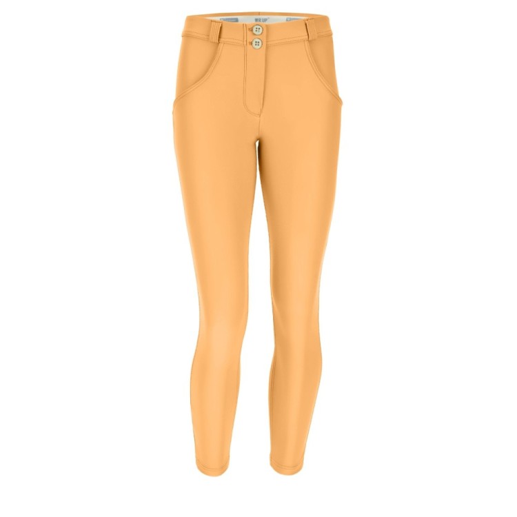 Freddy WR.UP® Vegan Leather Damen Push-Up Lederhose - 7/8 Regular Waist Skinny - Orange - A50