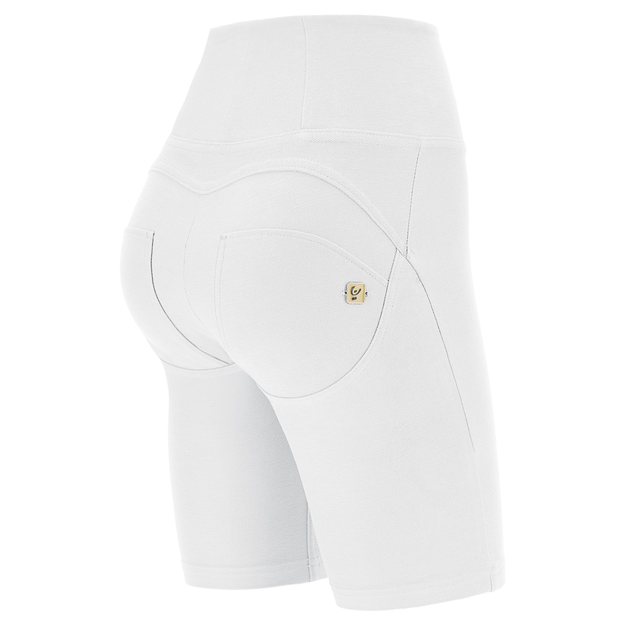 Freddy WR.UP® Drill Damen Push-Up Hose Biker Shorts - High Waist - Weiß - W0 Freddy WR.UP® Drill Damen Push-Up Hose Biker Shorts - High Waist - Weiß - W0