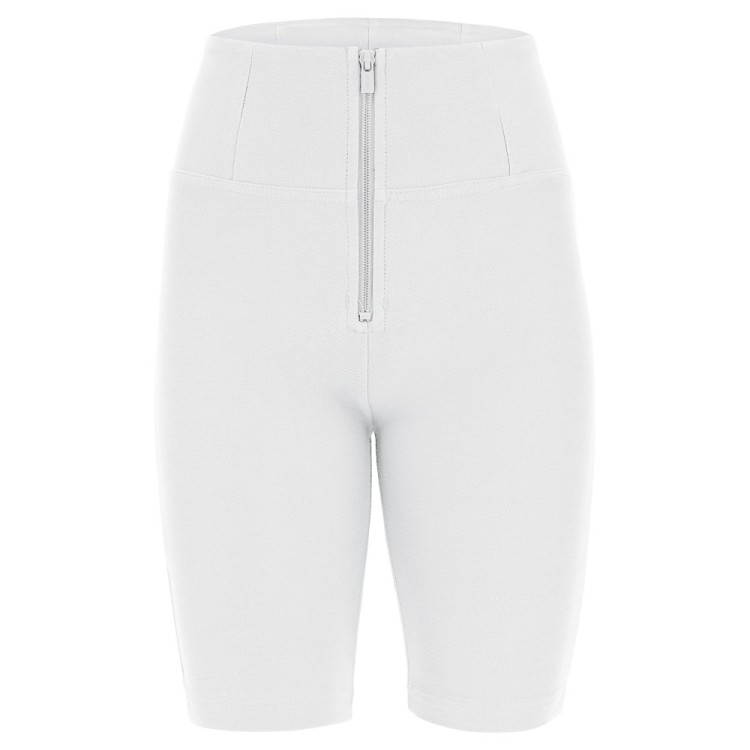 Freddy WR.UP® Drill Damen Push-Up Hose Biker Shorts - High Waist - Weiß - W0