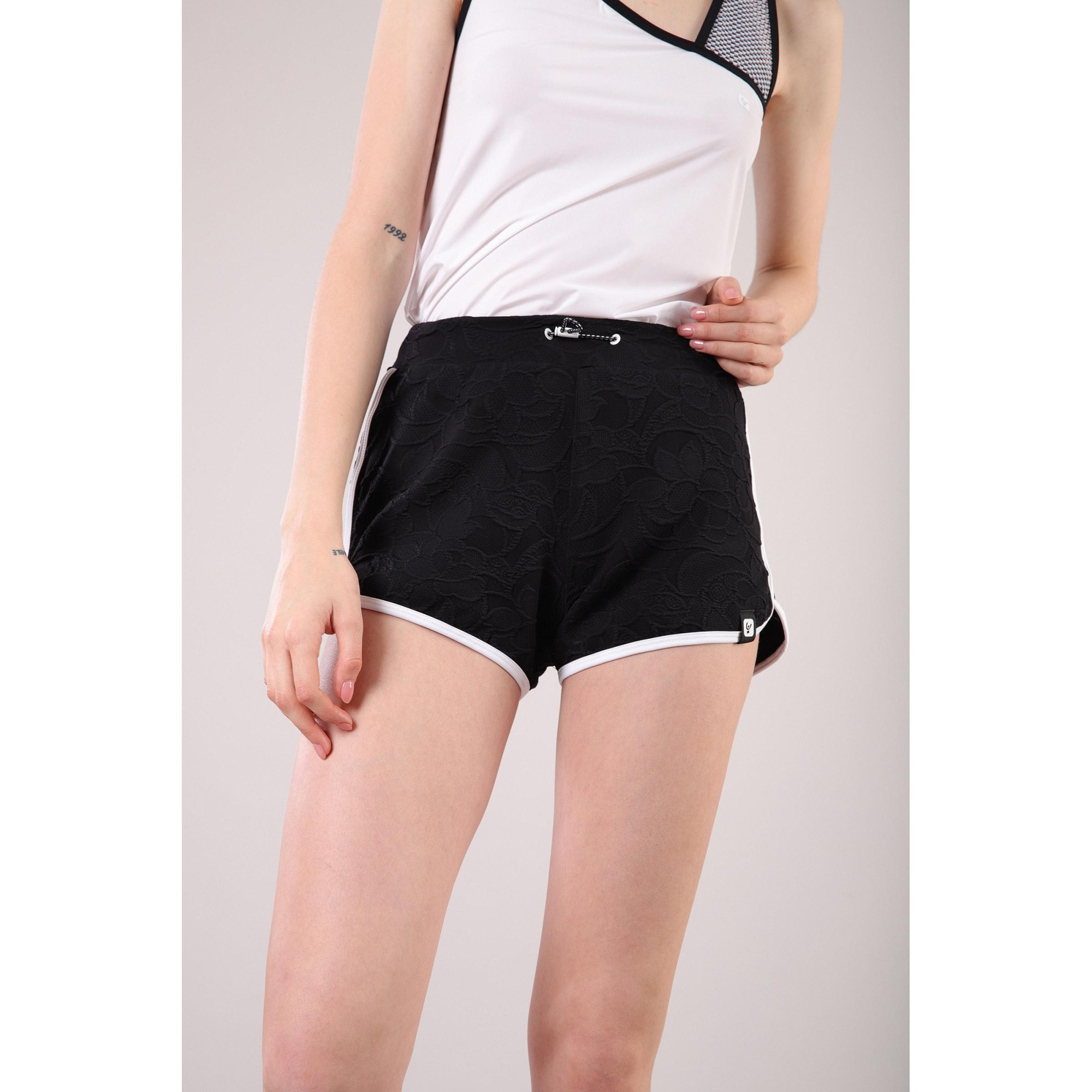 Freddy Yoga Jacquard-Shorts - Made in Italy - Black - White - NW0 Freddy Yoga Jacquard-Shorts - Made in Italy - Black - White - NW0