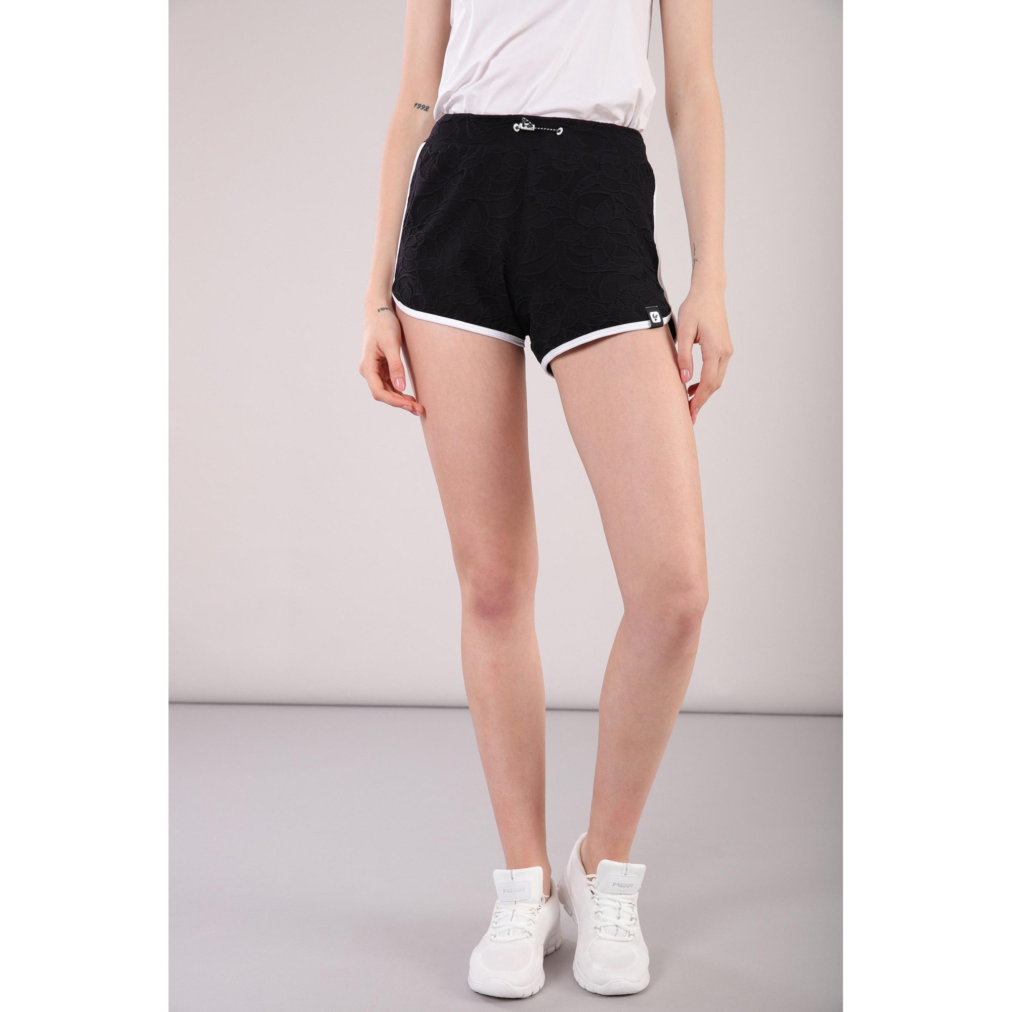 Freddy Yoga Jacquard-Shorts - Made in Italy - Black - White - NW0 Freddy Yoga Jacquard-Shorts - Made in Italy - Black - White - NW0