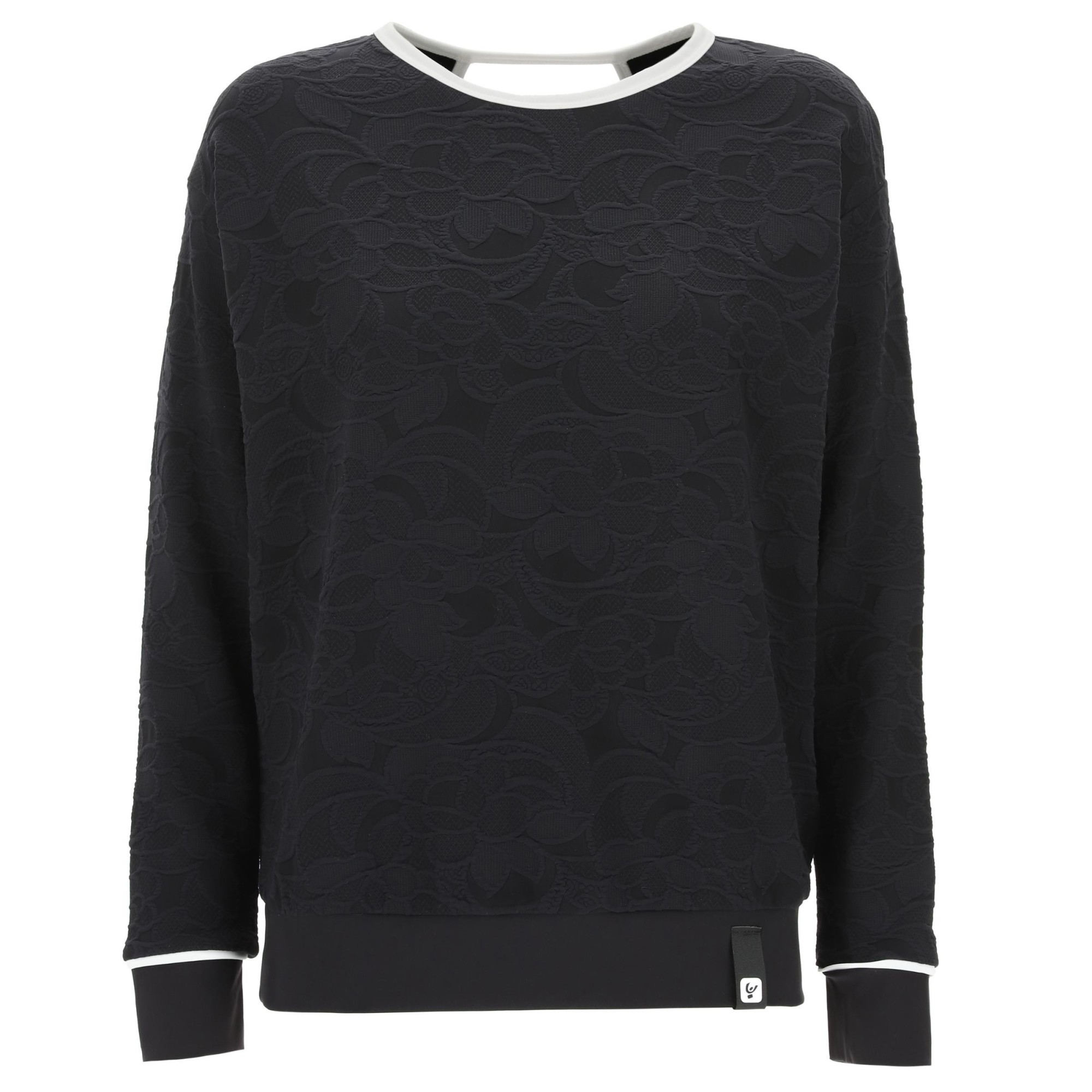 Freddy Yoga Jacquard-Shirt - V-Ausschnitt am Rücken - Made in Italy - Black - White - NW0 Freddy Yoga Jacquard-Shirt - V-Ausschnitt am Rücken - Made in Italy - Black - White - NW0