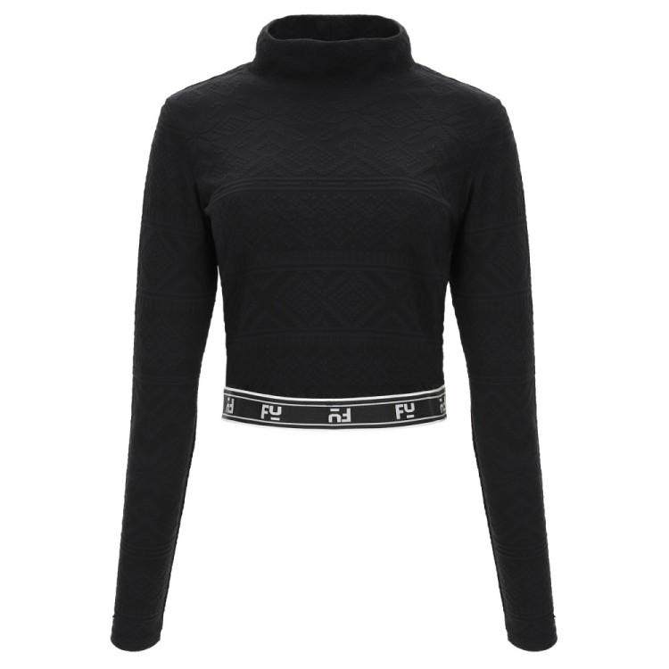 Freddy Crop Shirt - Norwegermuster - Black - N