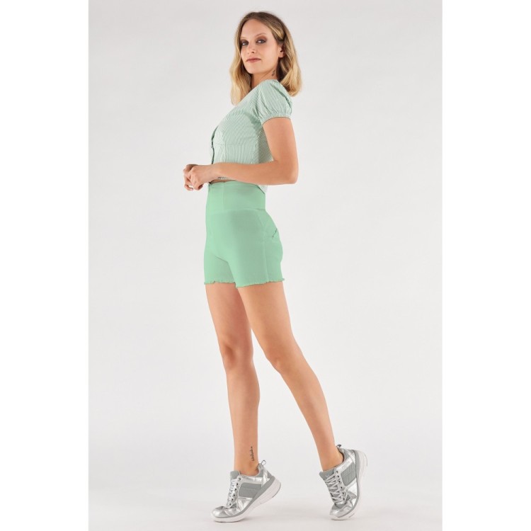 Freddy WR.UP® Denim Shorts - High Waist - Green Ash - D50