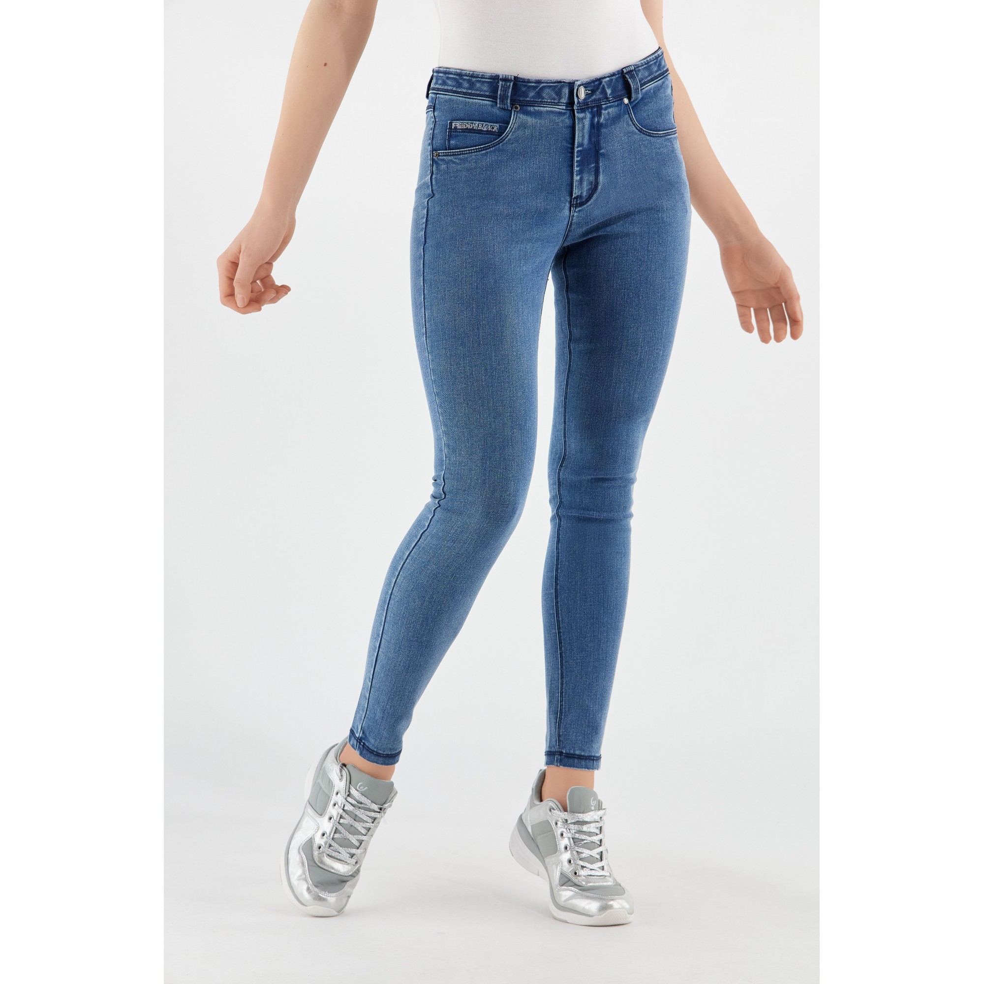 Freddy Fit Jeans - Regular Waist Skinny - Clear Denim - Blue Seam - J4B Freddy Fit Jeans - Regular Waist Skinny - Clear Denim - Blue Seam - J4B