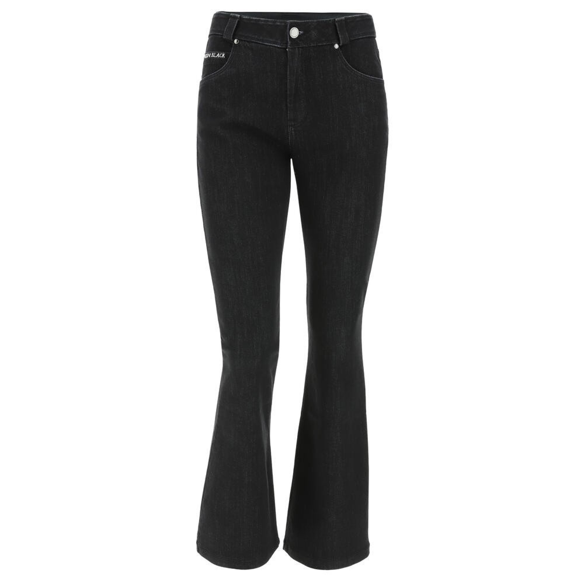 Freddy Fit Jeans - Regular Waist Flare - Cropped - Black Denim – Black Seam - J7N Freddy Fit Jeans - Regular Waist Flare - Cropped - Black Denim – Black Seam - J7N