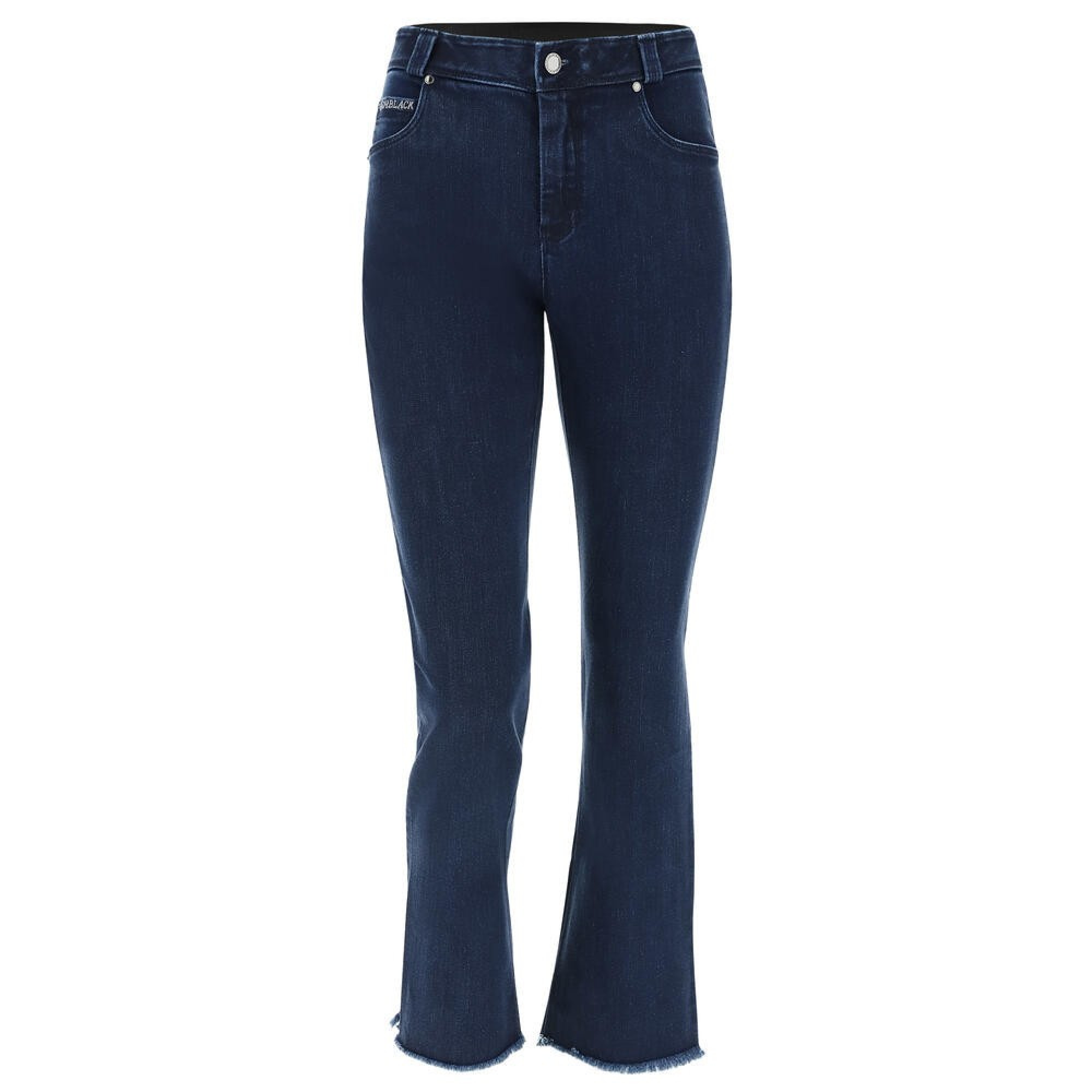 Freddy Fit Jeans - Regular Waist Straight - Cropped - Dark Denim – Blue Seam - J0B Freddy Fit Jeans - Regular Waist Straight - Cropped - Dark Denim – Blue Seam - J0B