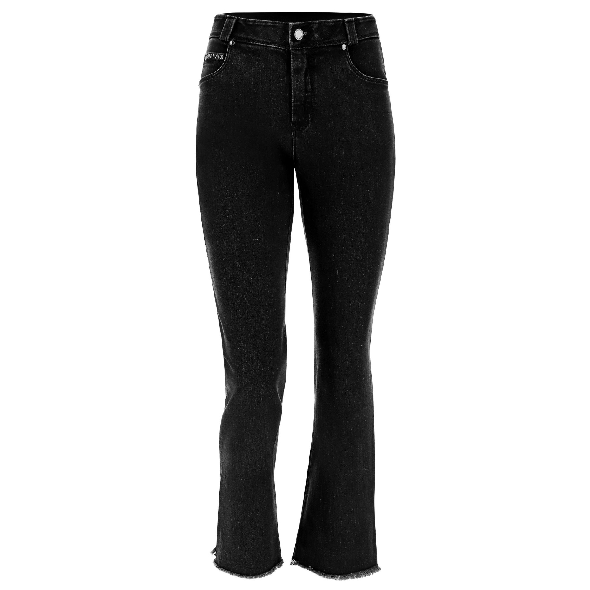 Freddy Fit Jeans - Regular Waist Straight - Cropped - Black Denim – Black Seam - J7N Freddy Fit Jeans - Regular Waist Straight - Cropped - Black Denim – Black Seam - J7N