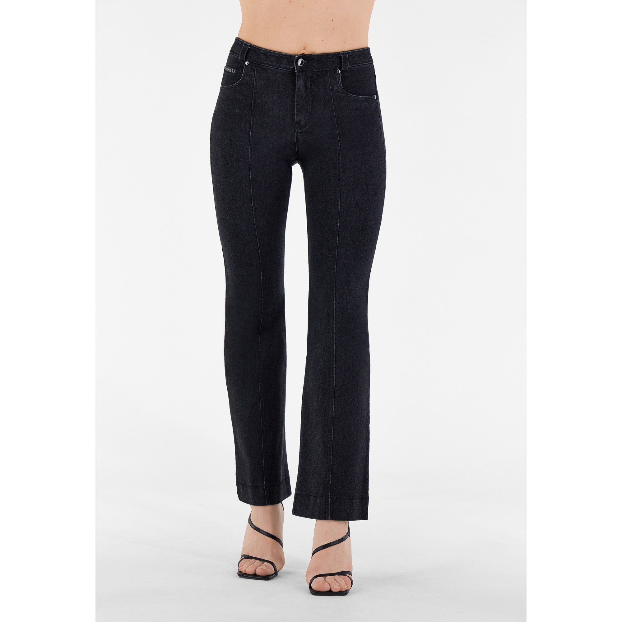 Freddy Fit Jeans - High Waist Wide Leg - Black Denim – Black Seam - J7N Freddy Fit Jeans - High Waist Wide Leg - Black Denim – Black Seam - J7N