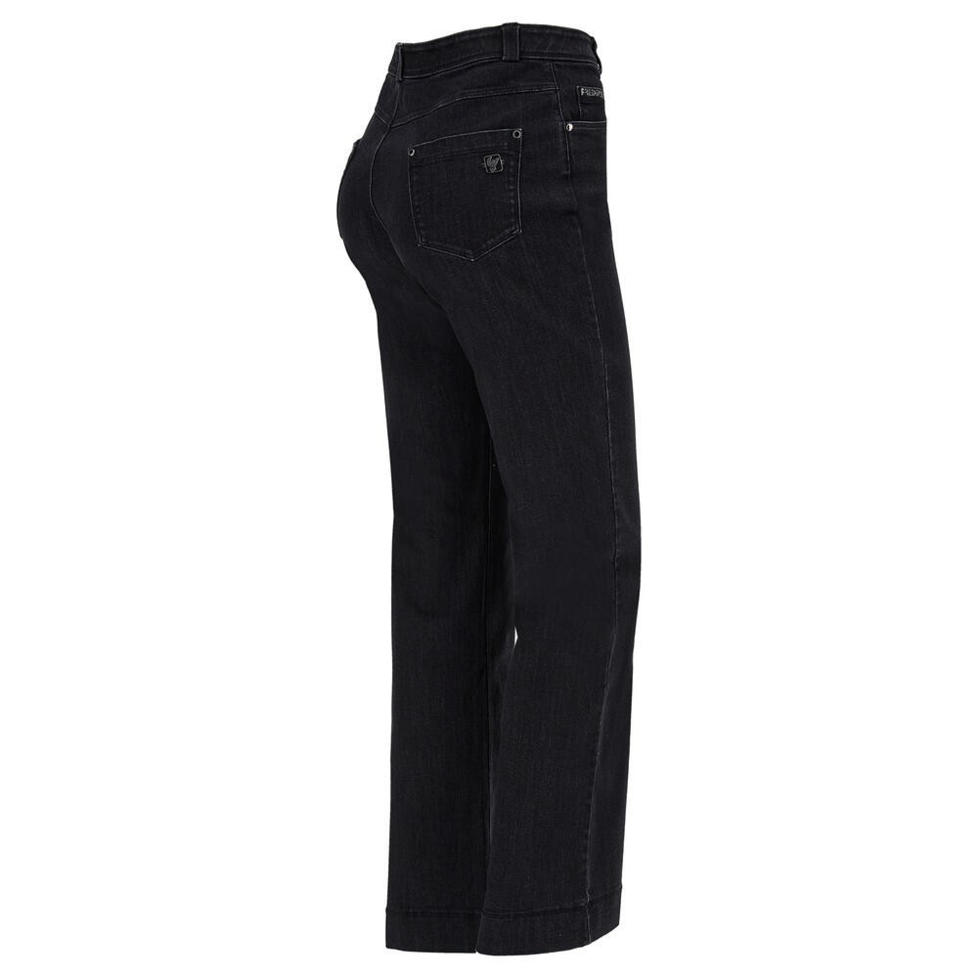 Freddy Fit Jeans - High Waist Wide Leg - Black Denim – Black Seam - J7N Freddy Fit Jeans - High Waist Wide Leg - Black Denim – Black Seam - J7N