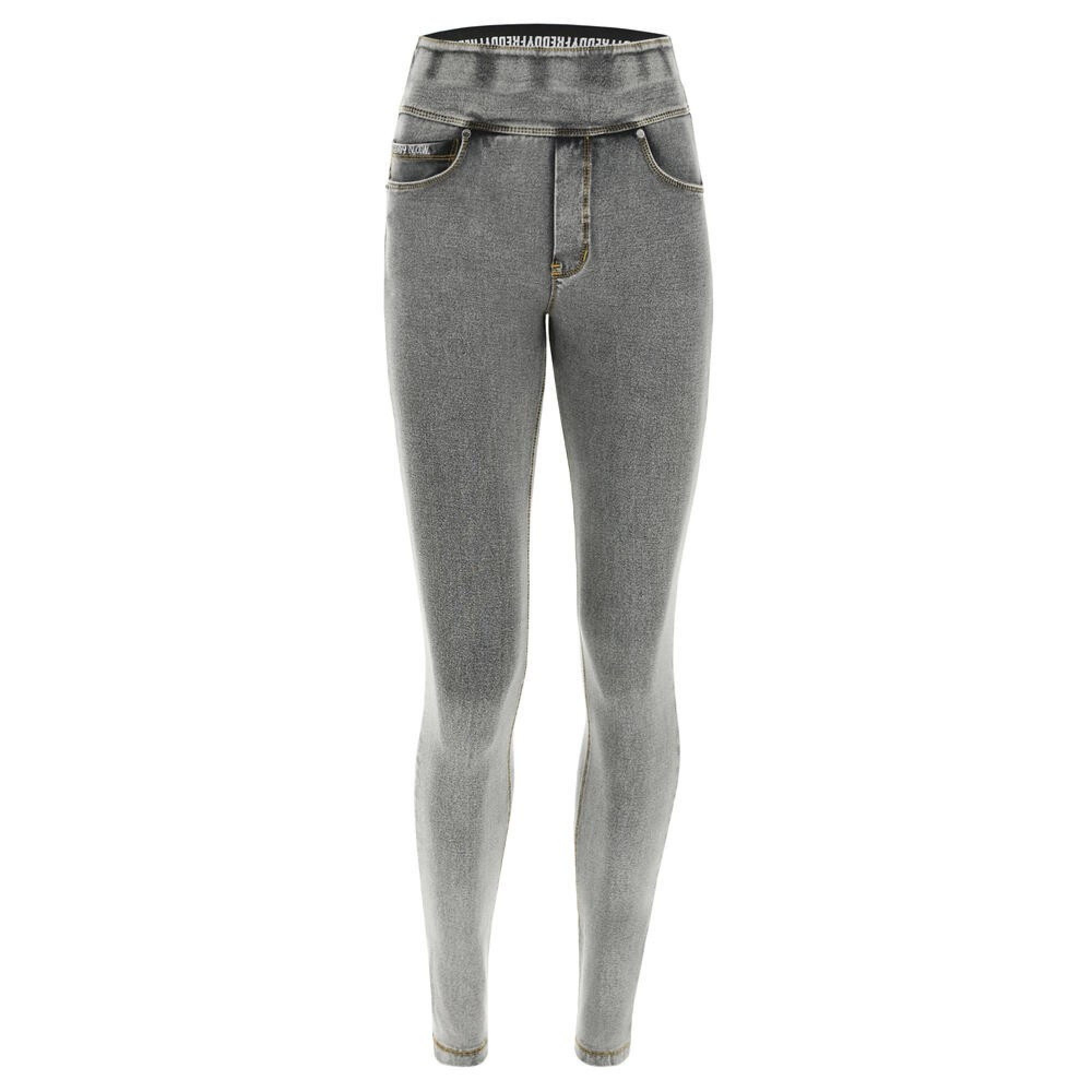Freddy N.O.W.® Yoga Damen Comfort Jeans - Skinny - Grau - Gelbe Nähte Freddy N.O.W.® Yoga Damen Comfort Jeans - Skinny - Grau - Gelbe Nähte