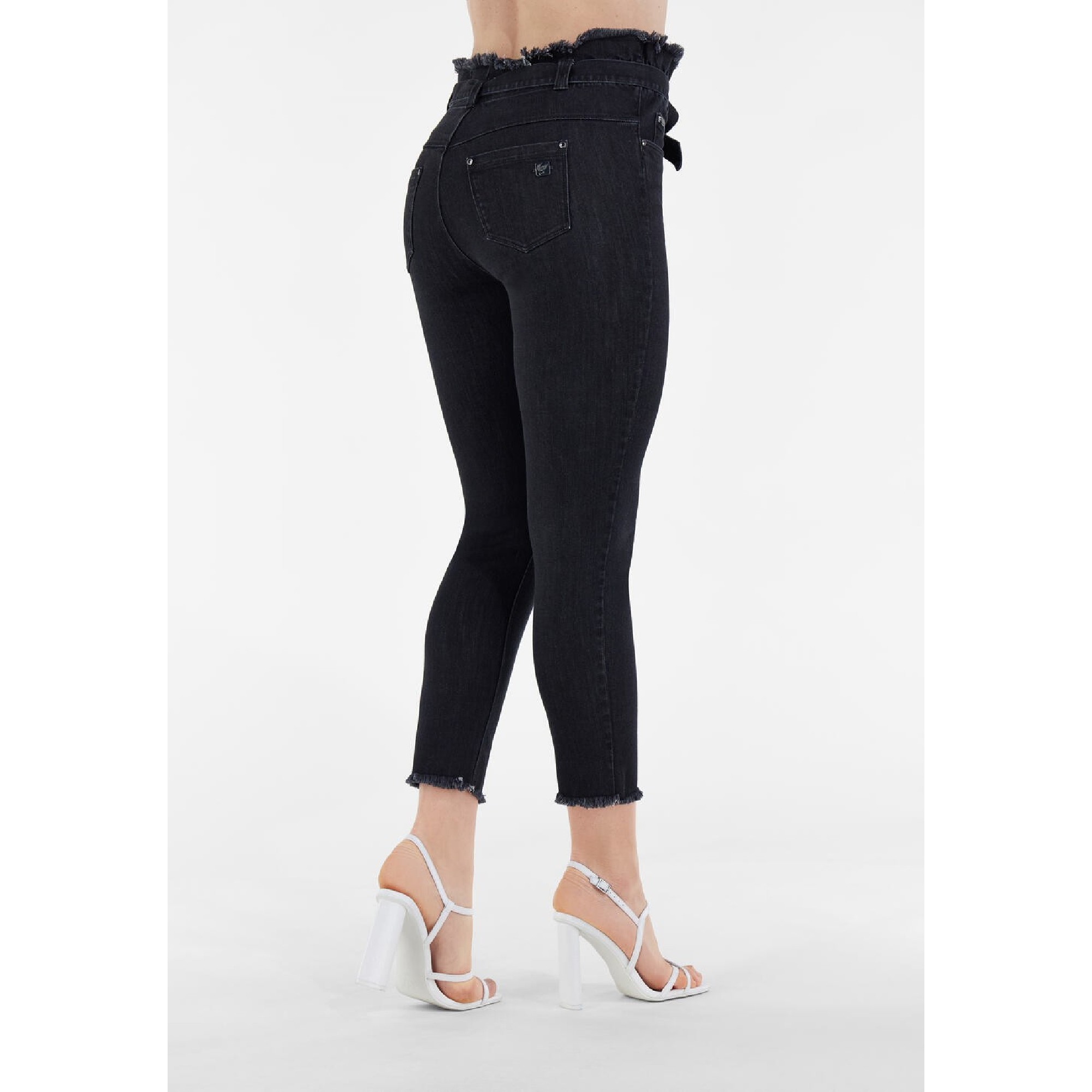 Freddy Fit Jeans - 7/8 High Waist Skinny - Denim-Gürtel - Black Denim - Black Seam - J7N Freddy Fit Jeans - 7/8 High Waist Skinny - Denim-Gürtel - Black Denim - Black Seam - J7N