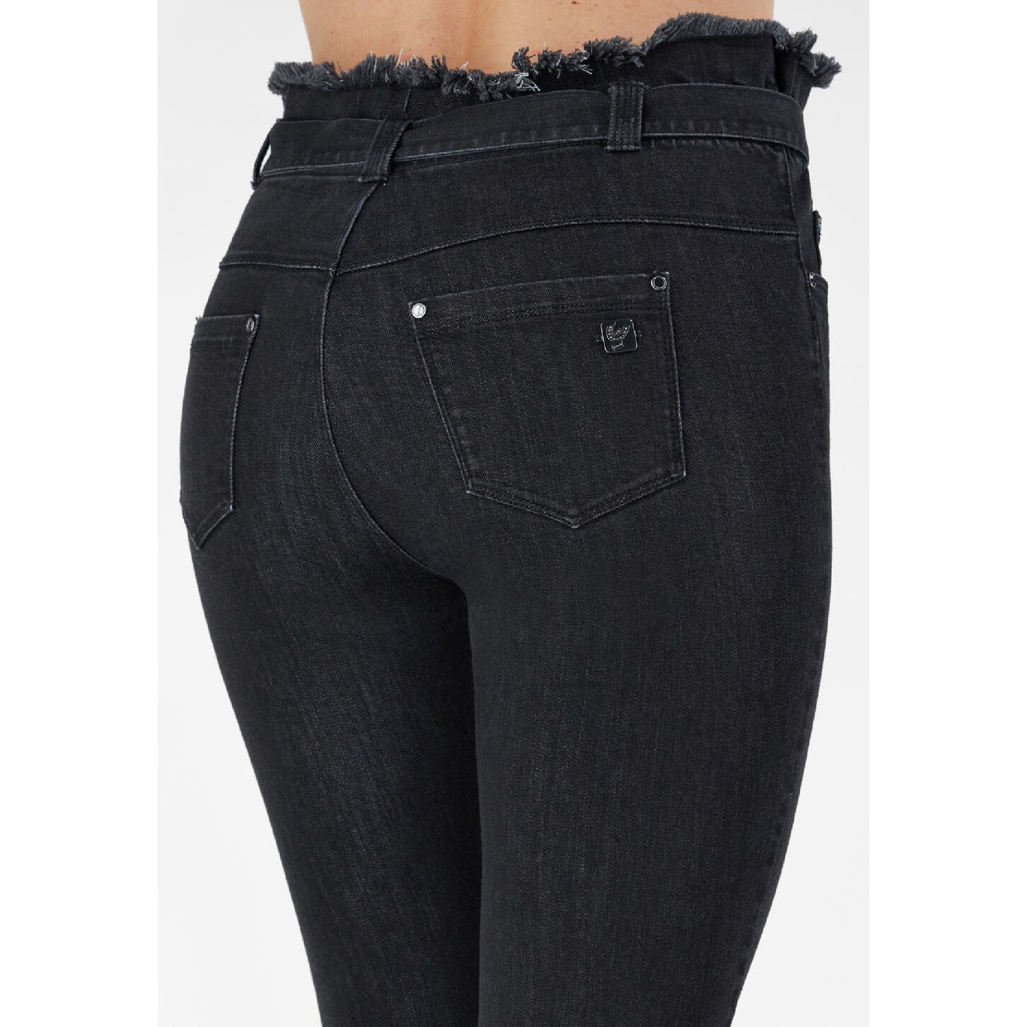 Freddy Fit Jeans - 7/8 High Waist Skinny - Denim-Gürtel - Black Denim - Black Seam - J7N Freddy Fit Jeans - 7/8 High Waist Skinny - Denim-Gürtel - Black Denim - Black Seam - J7N