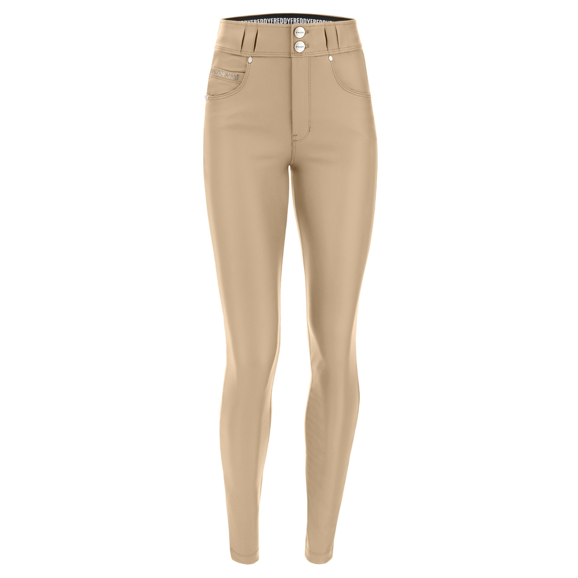 Freddy N.O.W.® Vegan Leather Damen Comfort Hose - Mid Waist Skinny - Beige - Z106 Freddy N.O.W.® Vegan Leather Damen Comfort Hose - Mid Waist Skinny - Beige - Z106
