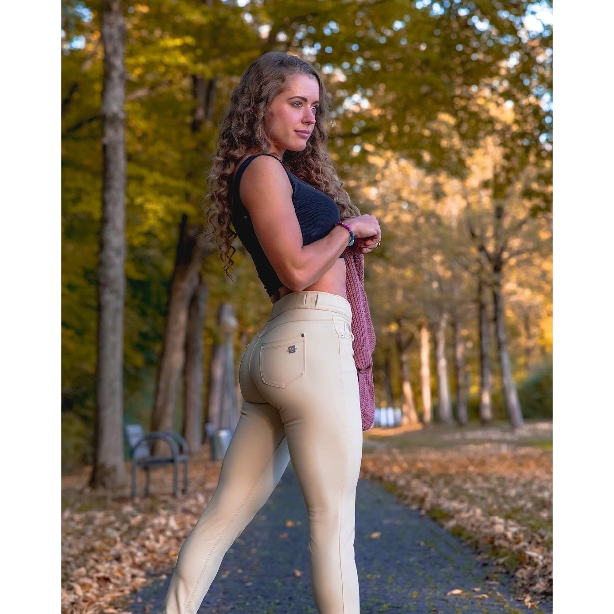 Freddy N.O.W.® Vegan Leather Damen Comfort Hose - Mid Waist Skinny - Beige - Z106 Freddy N.O.W.® Vegan Leather Damen Comfort Hose - Mid Waist Skinny - Beige - Z106