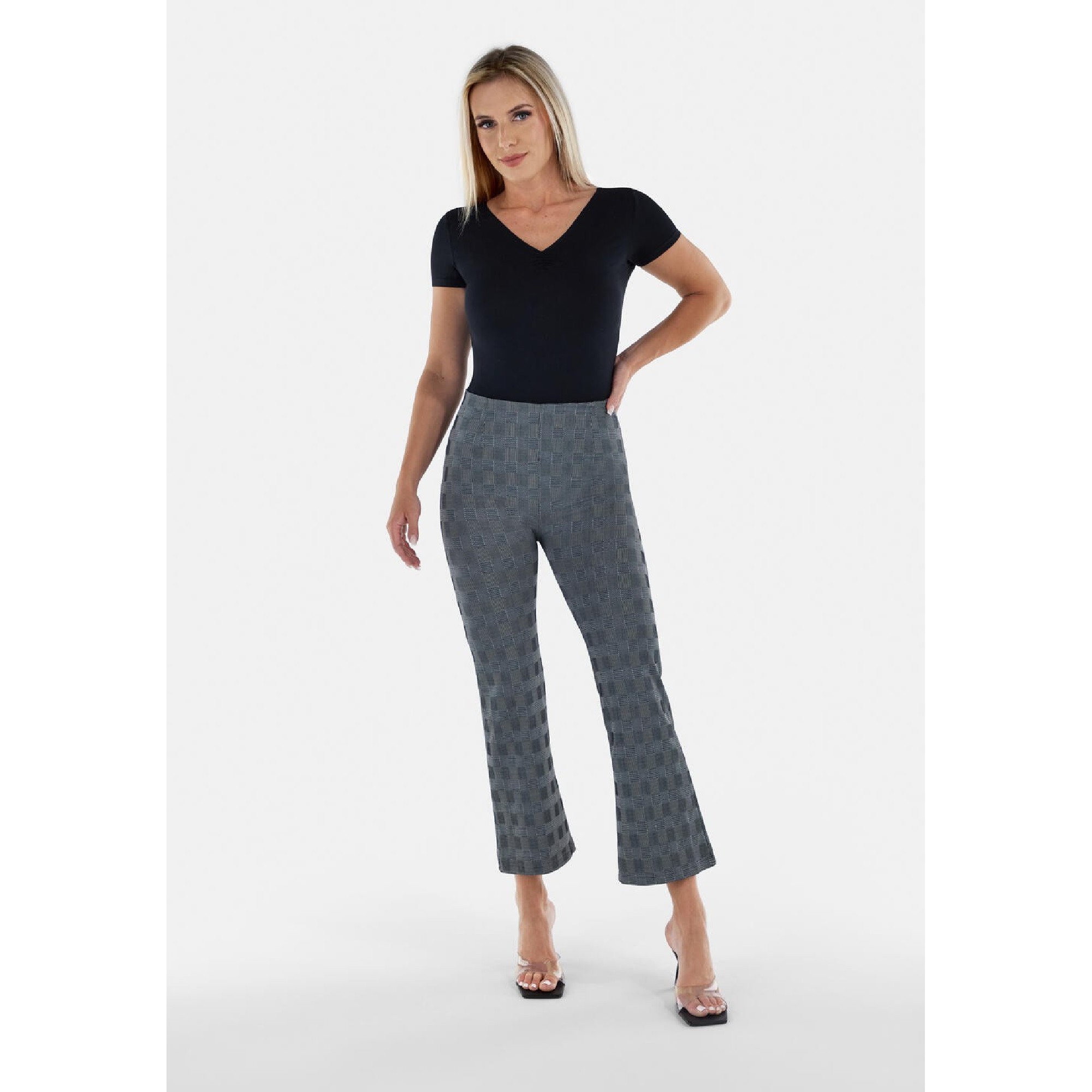 Freddy WR.UP® Eco - 7/8 High Waist Cropped Wide Leg - Prince of Galles - NW10 Freddy WR.UP® Eco - 7/8 High Waist Cropped Wide Leg - Prince of Galles - NW10