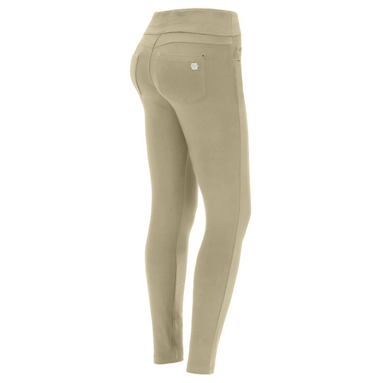 Freddy N.O.W.® Yoga Damen Comfort Hose - Mid Waist Skinny - Beige - Z109