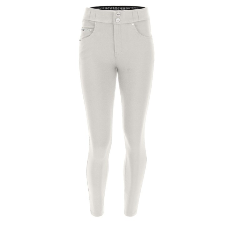 Freddy N.O.W.® Damen Comfort Hose - 7/8 Mid Waist Skinny - Helles Beige - Z400