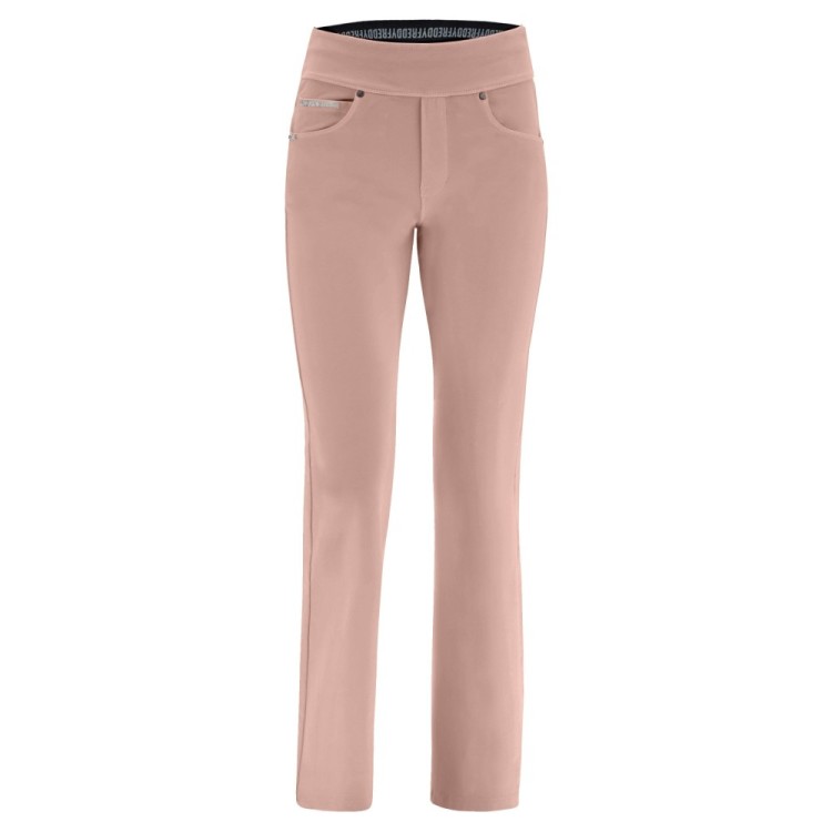 Freddy N.O.W.® Yoga Damen Comfort Hose - Mid Waist Straight - umschlagbarer Taillenbund - Garment Dyed - Braun - M103