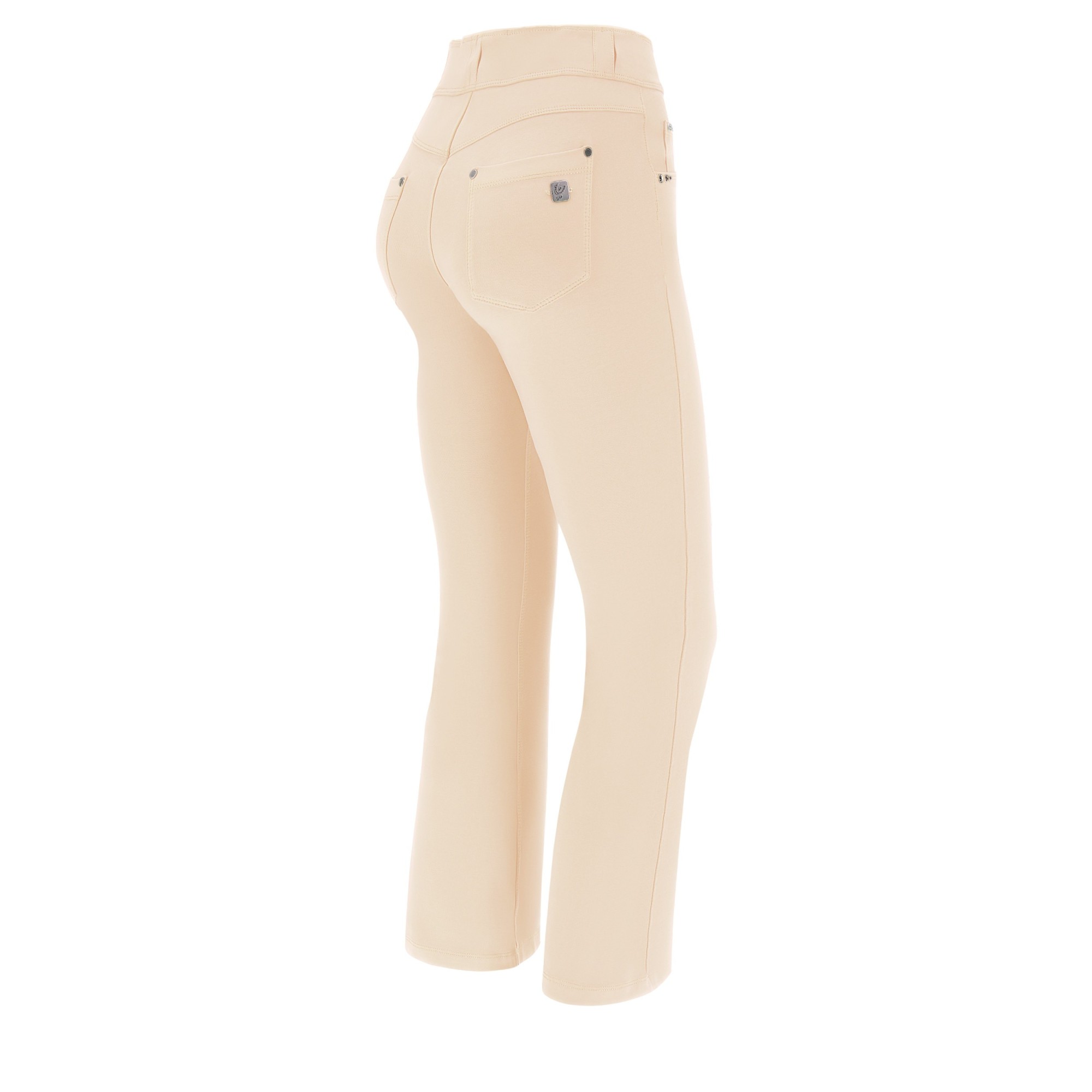 Freddy N.O.W.® Damen Comfort Hose - 7/8 Mid Waist Flare - Garment Dyed - Beige - Z115 Freddy N.O.W.® Damen Comfort Hose - 7/8 Mid Waist Flare - Garment Dyed - Beige - Z115