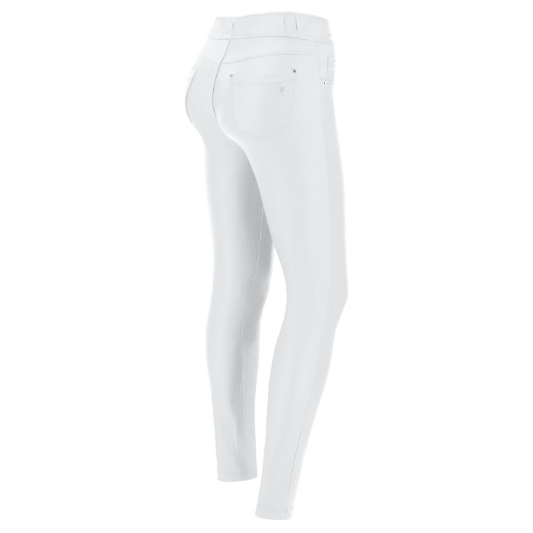 Freddy N.O.W.® Vegan Leather Damen Comfort Lederhose - Mid Waist Skinny - Weiß - W0