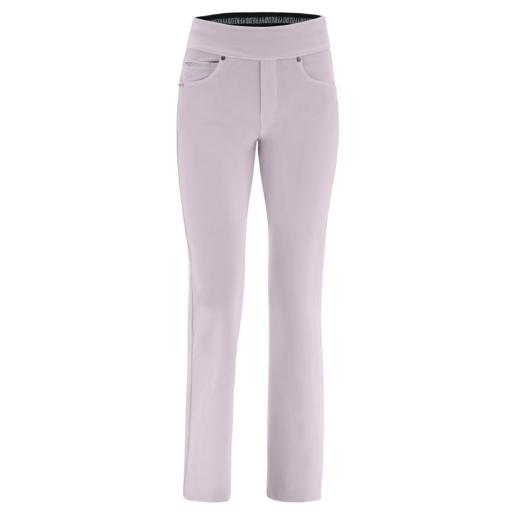 Freddy N.O.W.® Yoga Damen Comfort Hose - Mid Waist Straight - umschlagbarer Taillenbund - Garment Dyed - Dunkles Rosa - P730