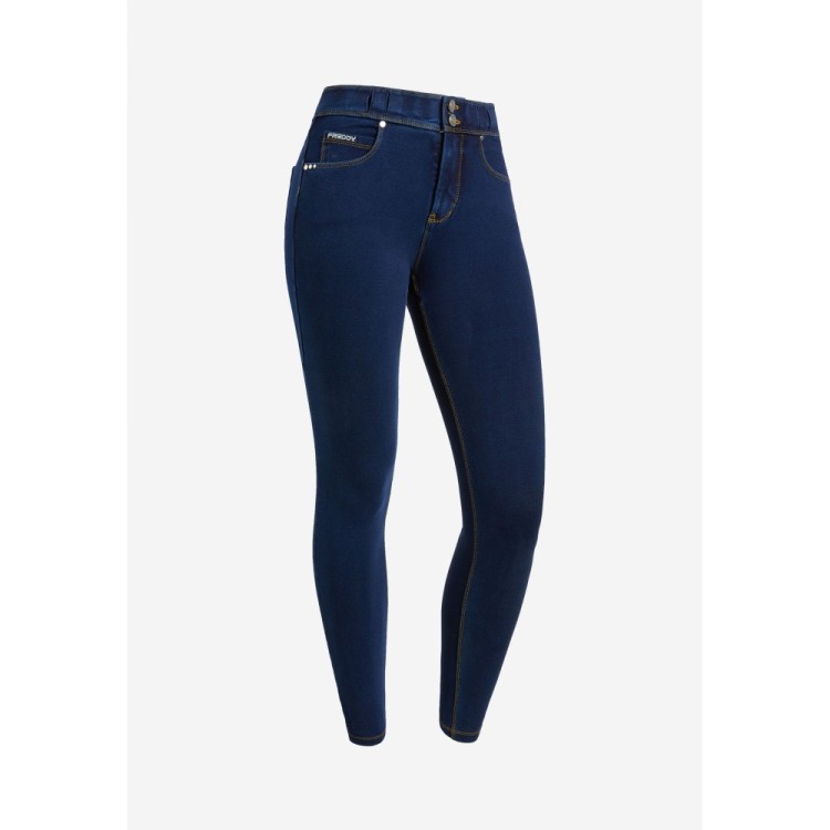 Freddy N.O.W.® Eco Damen Comfort Hose - Mid Waist Skinny - Blau - Gelbe Nähte - J0Y