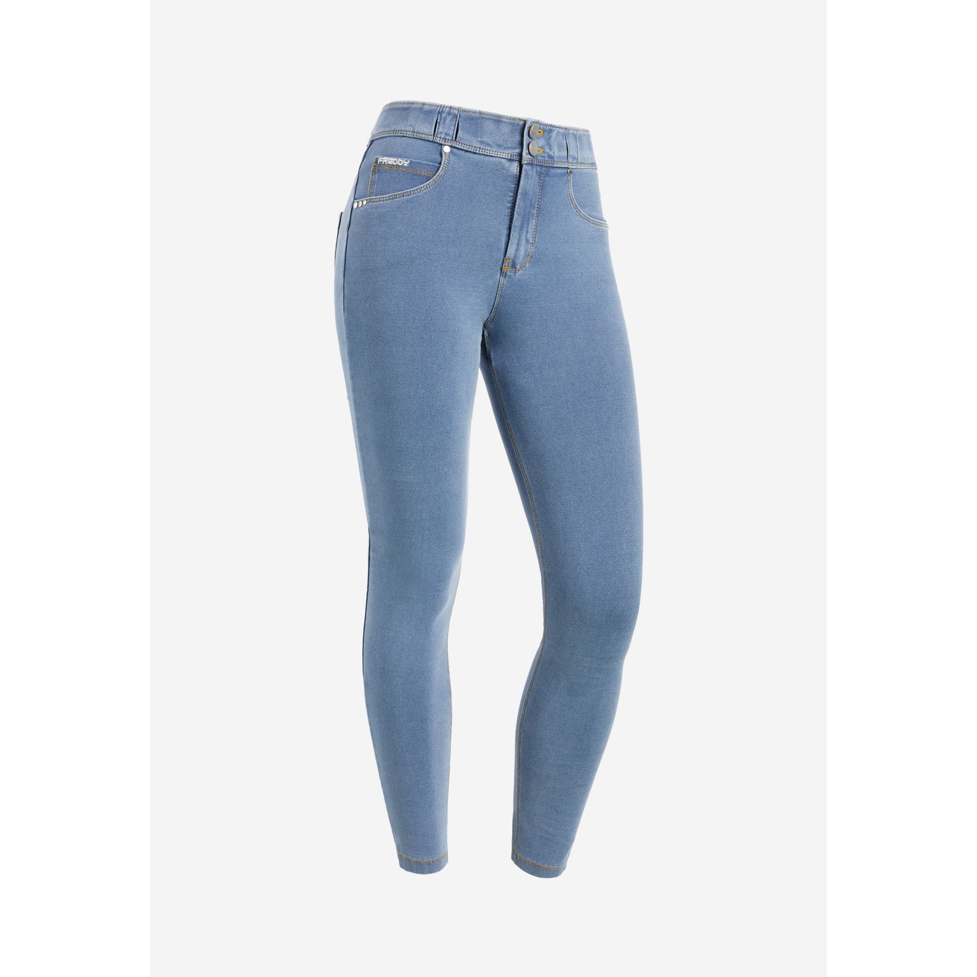Freddy N.O.W.® Eco Damen Comfort Jeans - Mid Waist Skinny - Denim hell - Blaue Nähte - J107B Freddy N.O.W.® Eco Damen Comfort Jeans - Mid Waist Skinny - Denim hell - Blaue Nähte - J107B