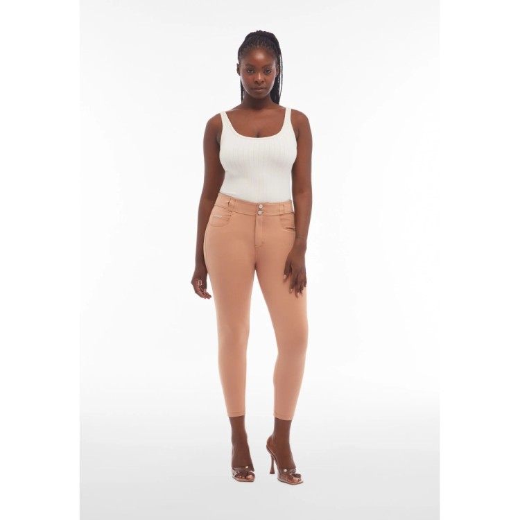 Freddy N.O.W.® Eco Damen Comfort Hose - 7/8 Mid Waist Super Skinny - Hellbraun - M44