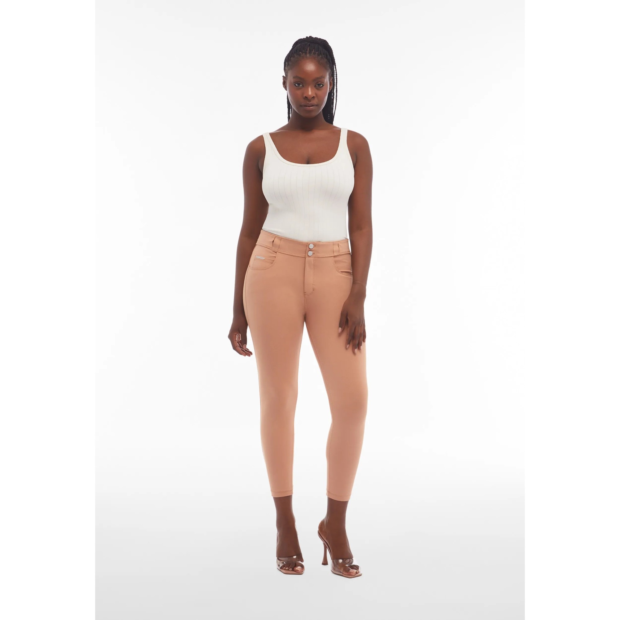 Freddy N.O.W.® Eco Damen Comfort Hose - 7/8 Mid Waist Super Skinny - Hellbraun - M44 Freddy N.O.W.® Eco Damen Comfort Hose - 7/8 Mid Waist Super Skinny - Hellbraun - M44