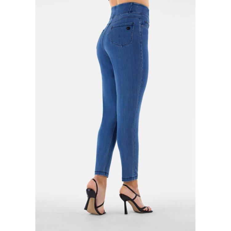 Freddy Fit Jeans - Buttoned Super High Waist Skinny - Clear Denim – Blue Seam - J4B