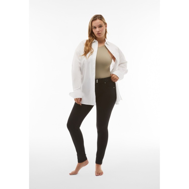 Freddy N.O.W.® Eco Damen Comfort Hose - Mid Waist Skinny - Schwarz - Schwarze Nähte - J7N