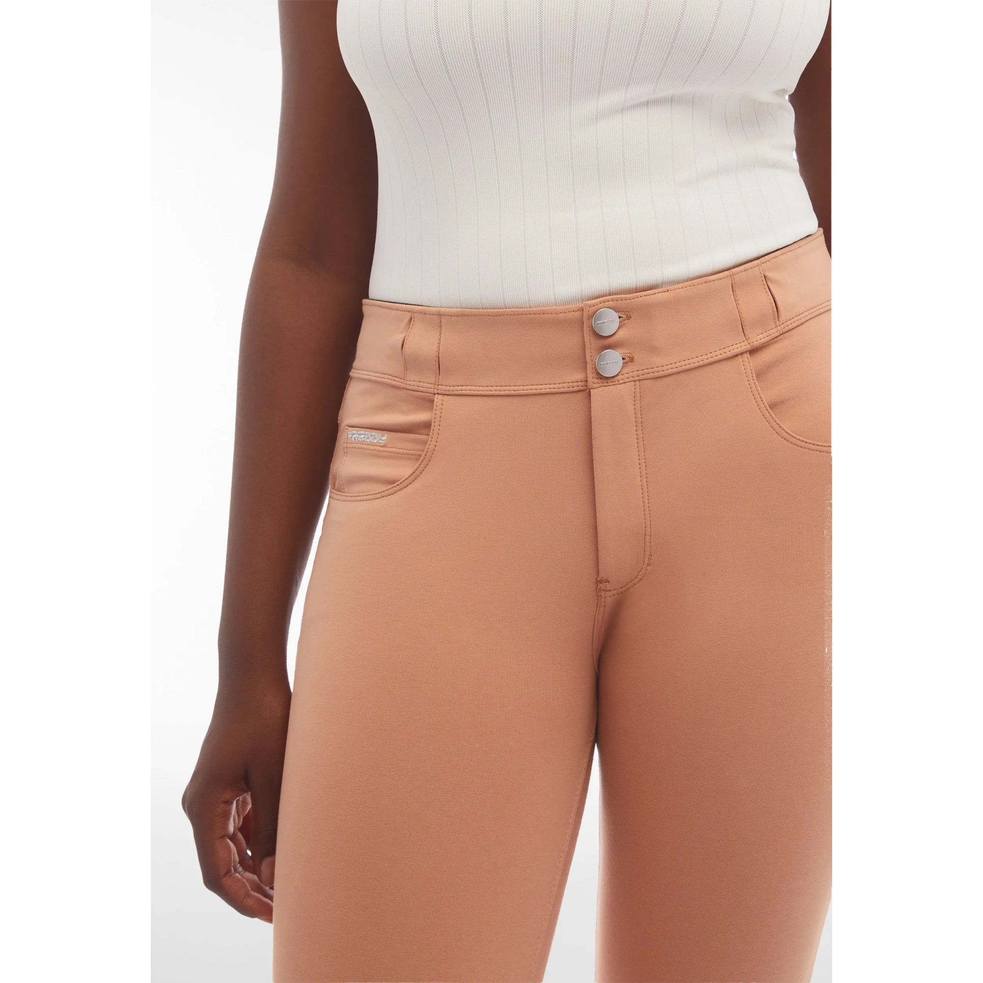 Freddy N.O.W.® Eco Damen Comfort Hose - 7/8 Mid Waist Super Skinny - Hellbraun - M44 Freddy N.O.W.® Eco Damen Comfort Hose - 7/8 Mid Waist Super Skinny - Hellbraun - M44
