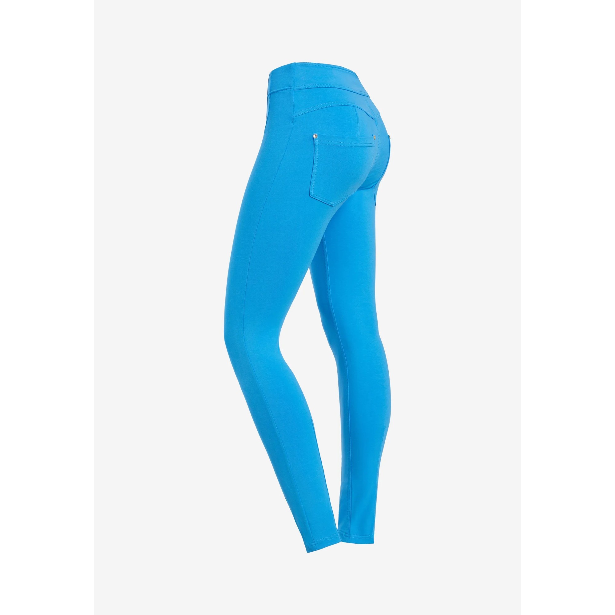 Freddy N.O.W.® Yoga Eco Damen Comfort Hose - Super High Waist Skinny - Mit Nähten auf den Beinen - Blau Freddy N.O.W.® Yoga Eco Damen Comfort Hose - Super High Waist Skinny - Mit Nähten auf den Beinen - Blau