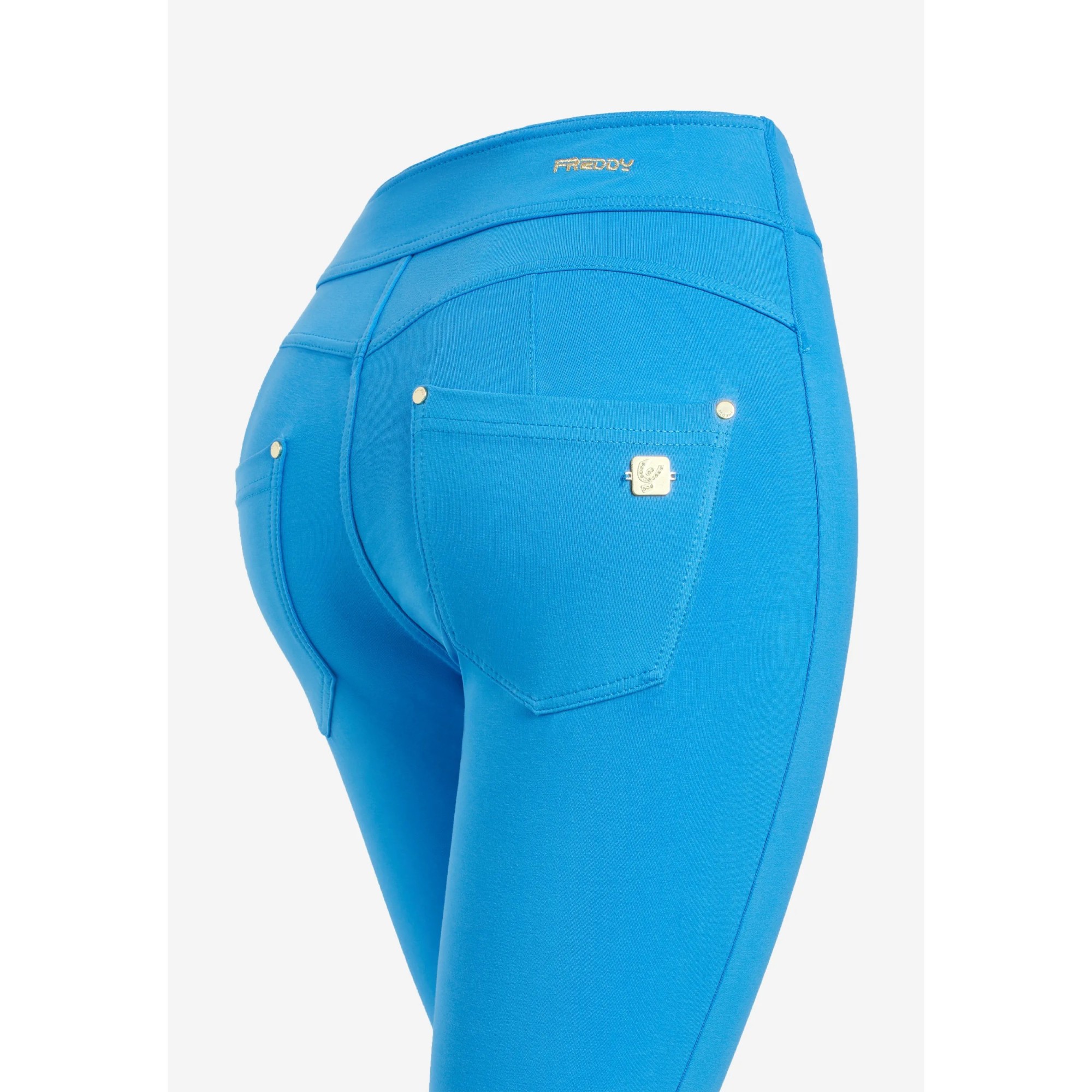 Freddy N.O.W.® Yoga Eco Damen Comfort Hose - Super High Waist Skinny - Mit Nähten auf den Beinen - Blau Freddy N.O.W.® Yoga Eco Damen Comfort Hose - Super High Waist Skinny - Mit Nähten auf den Beinen - Blau