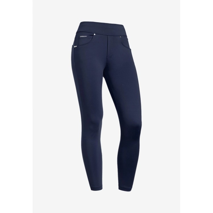 Freddy N.O.W.® Yoga Eco Tech Damen Comfort Hose - 7/8 Mid Waist Super Skinny - Mittelblau