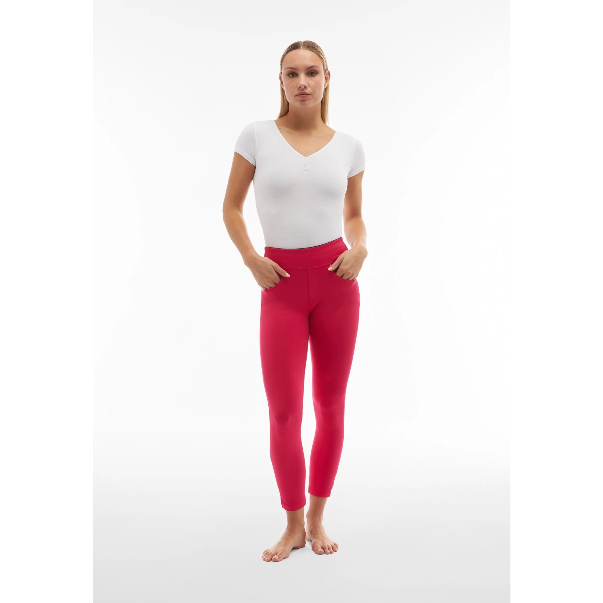 Freddy N.O.W.® Yoga Eco Tech Damen Comfort Hose - 7/8 Mid Waist Super Skinny - Pink/Fuchsia Freddy N.O.W.® Yoga Eco Tech Damen Comfort Hose - 7/8 Mid Waist Super Skinny - Pink/Fuchsia