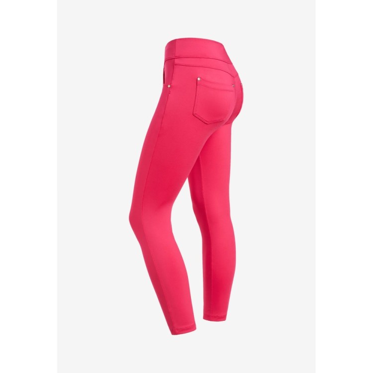 Freddy N.O.W.® Yoga Eco Tech Damen Comfort Hose - 7/8 Mid Waist Super Skinny - Pink/Fuchsia