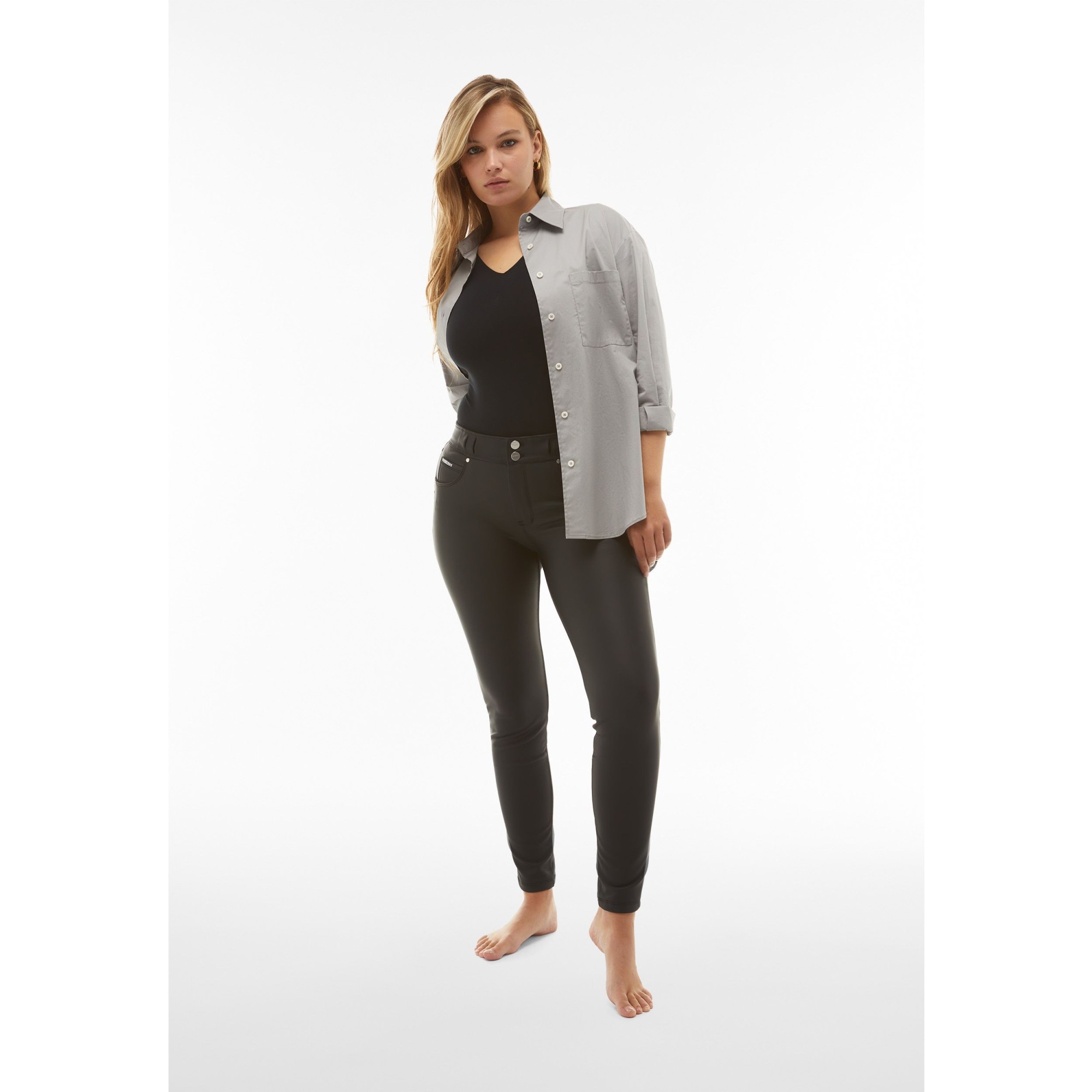 Freddy N.O.W.® Vegan Leather Damen Comfort Lederhose - Mid Waist Skinny - Schwarz - N0 Freddy N.O.W.® Vegan Leather Damen Comfort Lederhose - Mid Waist Skinny - Schwarz - N0